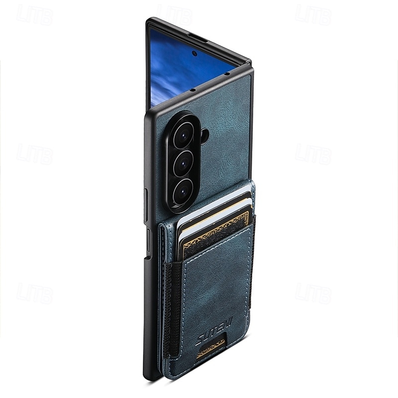 телефон Кейс для Назначение SSamsung Galaxy Z-образный сгиб 7 Z-сгиб 6 Z Fold 5 Кошелек для карт Полная защита тела Защита от удара Ретро ТПУ Кожа PU 2025 - $18.99 –P6