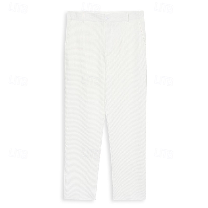 Муж. Штаны Костюм Костюм Брюки Вафельные штаны Вязаные штаны Передний карман Прямая нога Мульти-упаковка Полотняное плетение Комфорт Полная длина Официальные Свадьба Бизнес 2026 - $42.99 –P7