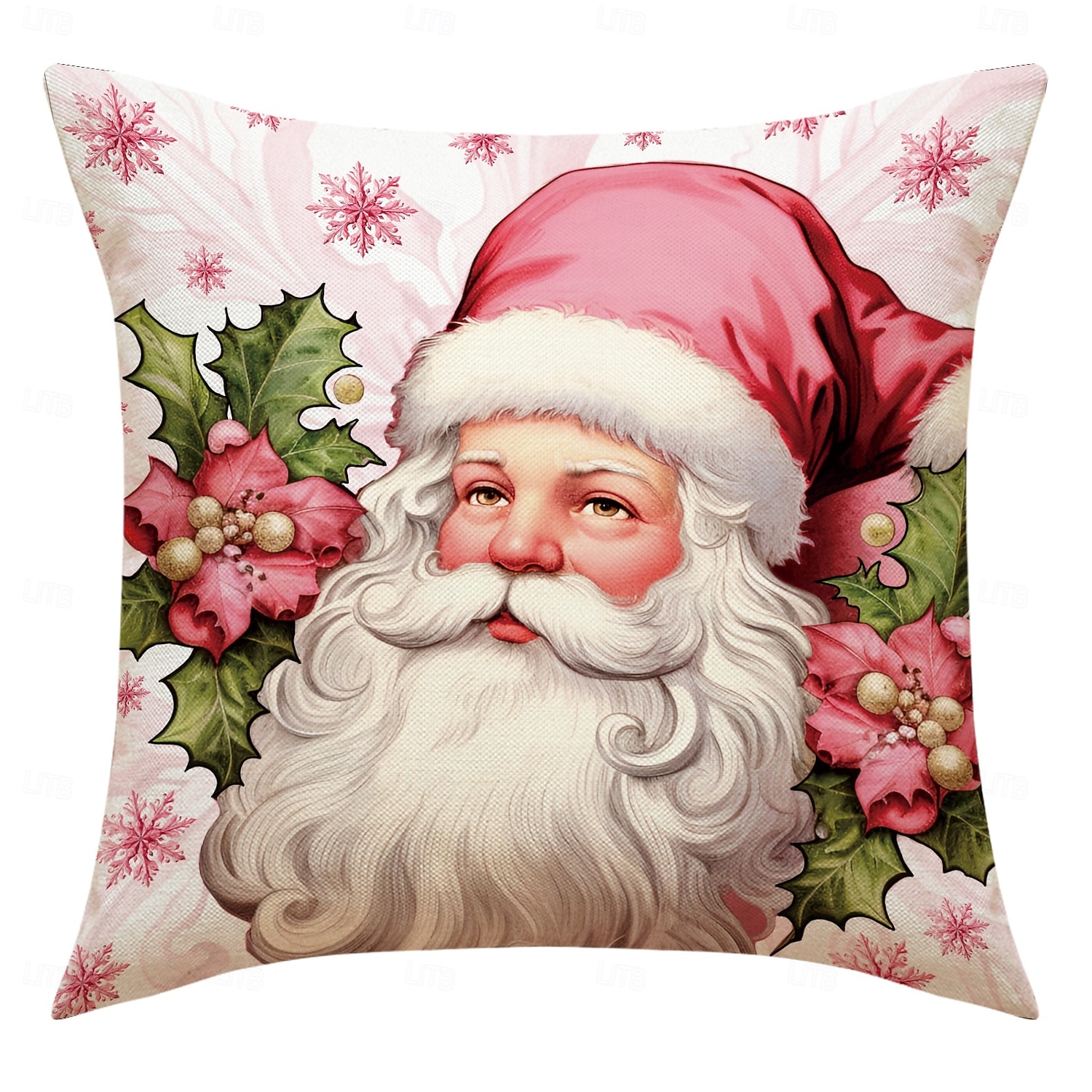 Pink Reindeer Christmas Pillow Covers, Linen Letter Print Decorative Throw Cushions, Festive Sofa & Living Room Accent Pillows 2025 - $4.99 –P1