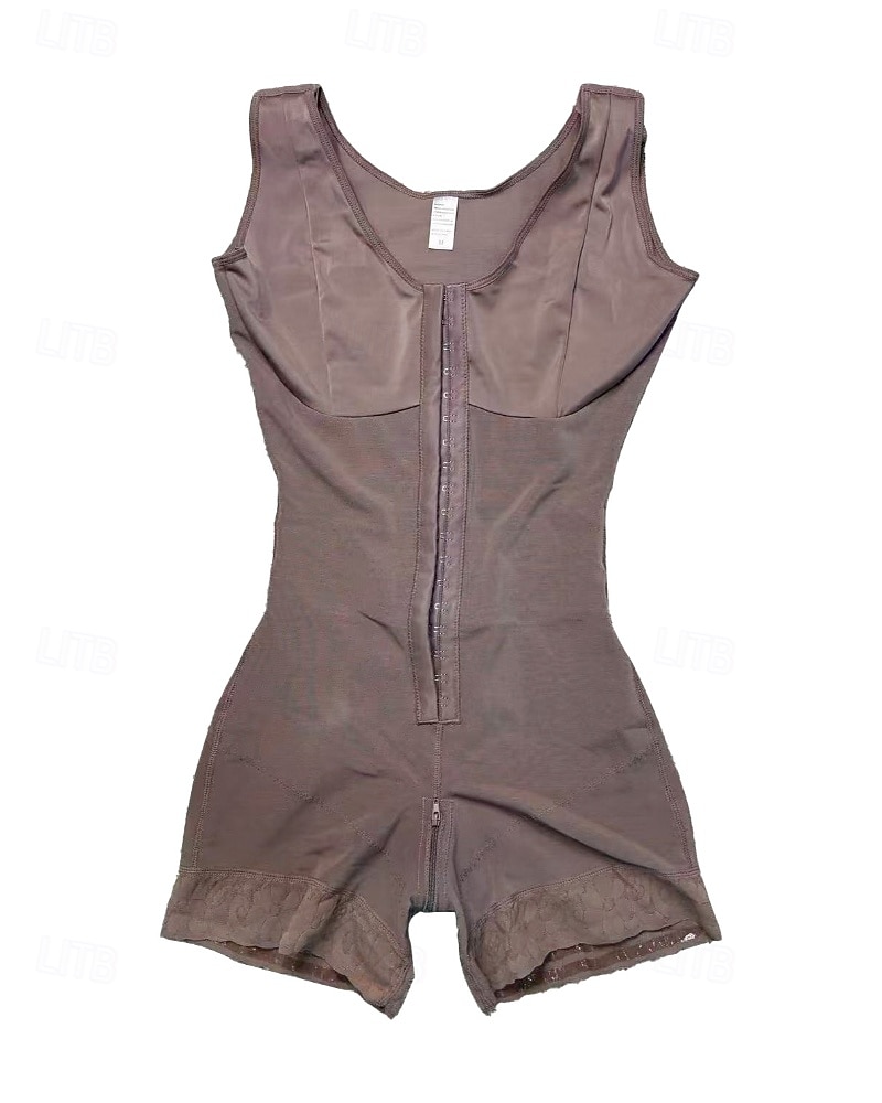 Dam Shapewear Onesies Mode Ren färg Spets Lappverk Semester Gata Datum Ärmlös V-hals Svart Purpur Beige Vår Höst Skräddarsydd passform 2025 - $35.99 –P7