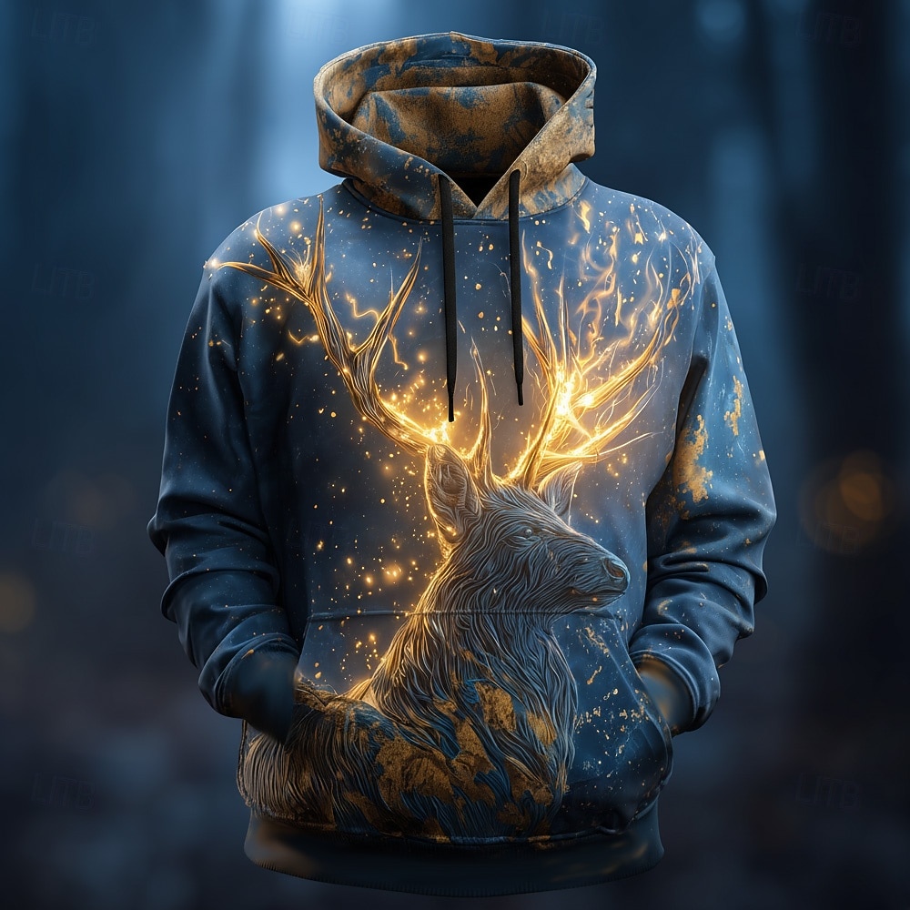 Voor heren Draak Trui met capuchon Sweatshirt 3D Fantasie Lange mouw Strakke ronde hals Lahja Club Streetwear blauw Bruin Groen Trekkoord Herfst Winter Ontwerper S M L XL XXL XXXL 2026 - $28.99 –P2