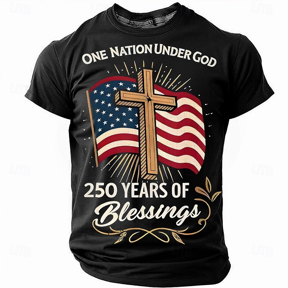 Men's America's 250th Anniversary T Shirt Short Sleeve T shirt 3D Print Crew Neck Shirt Daily Military Street Daily Blue Black Red Summer Spring Clothing Apparel S M L XL XXL XXXL 2026 - $19.99 –P1