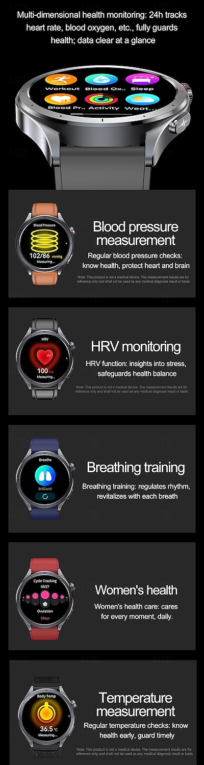 iMosi ET472 Reloj inteligente 1.53 pulgada Smartwatch Reloj elegante Bluetooth ECG + PPG Podómetro Recordatorio de Llamadas Compatible con Android iOS Mujer Hombre Llamadas con Manos Libres 2025 - $62.99 –P8
