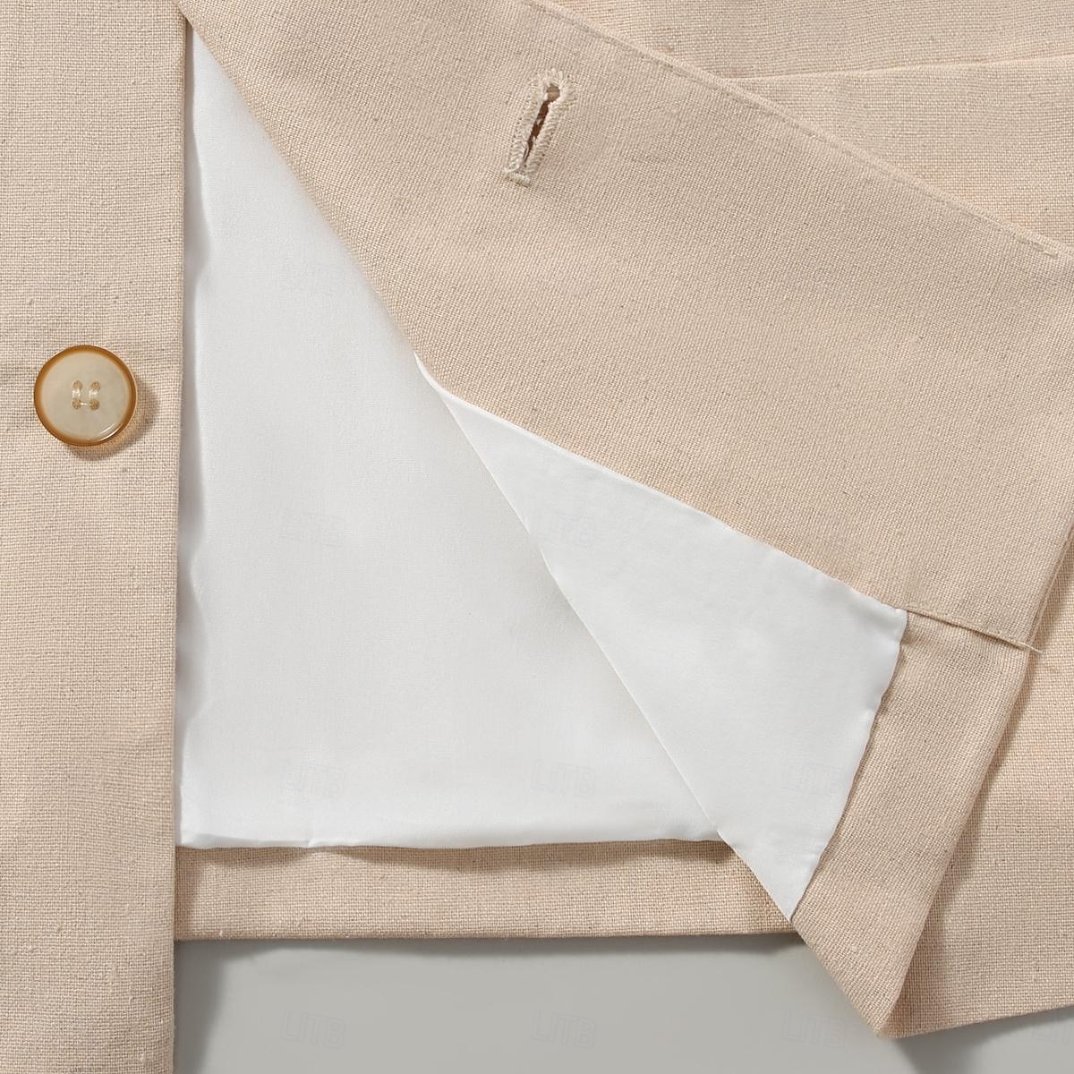 Per uomo Giacca di lino Formale Casa Bottoni Minimalista Primavera & Autunno Autunno Tutte le stagioni Tinta unica Attivo Vintage Colletto a Camicia Regolare Blu marino Verde Cachi Azzurro Giacca del 2026 a $91.99 –P28