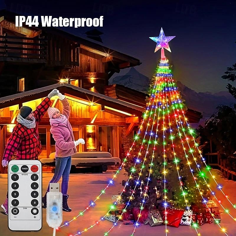 1 Pc 3M-288 Leds  Star String Lights Indoor and Outdoor Courtyard Wedding Festival Party Tree Lights 8 Function Timer Remote Control USB Power Supply 2026 - $21.99 –P2