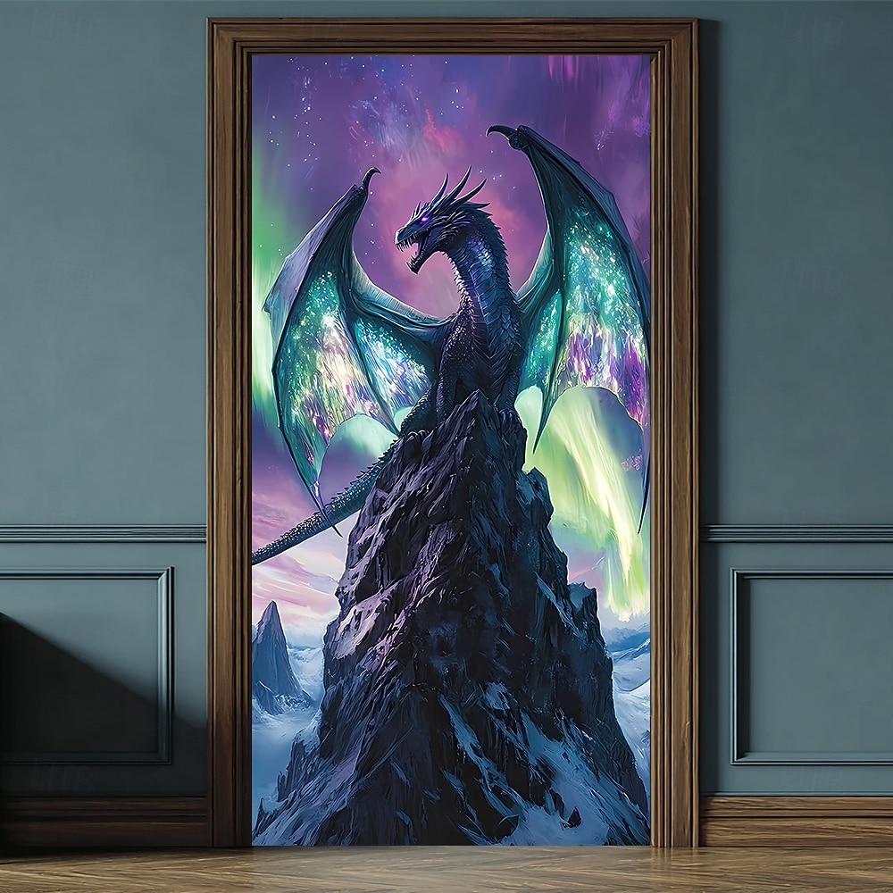 Гобеленовое покрытие для двери, наружные баннеры, дракон, 3D фэнтези, спальня, гостиная, общежитие, комната для подростков, украшения для студенческого общежития, фон для двери 2025 - $16.99 –P1