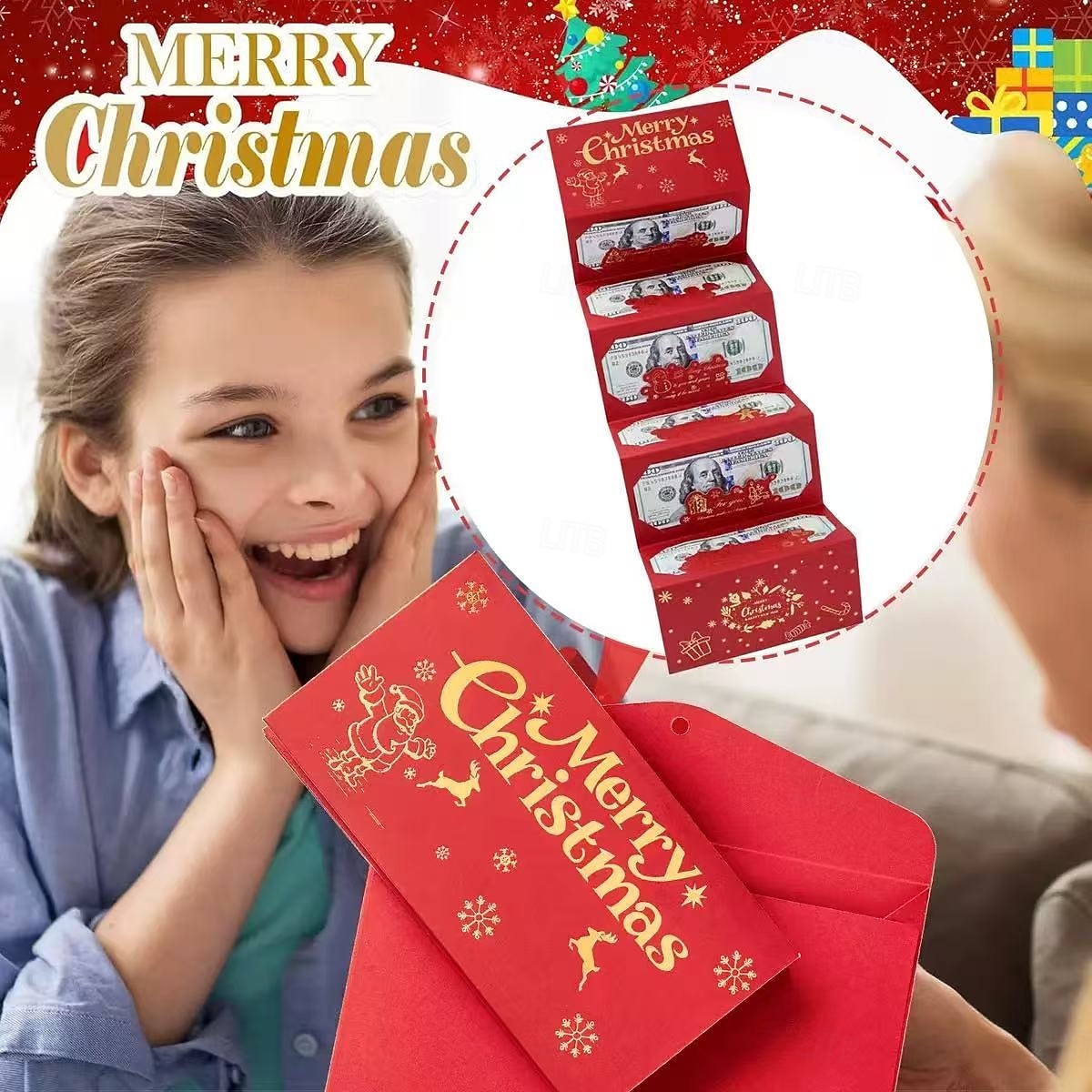 Christmas Money Gift Cards Envelope for Cash Gifts, Christmas Party Gifts Money Holder for Men Women Girl Boy 2025 - $21.99 –P11