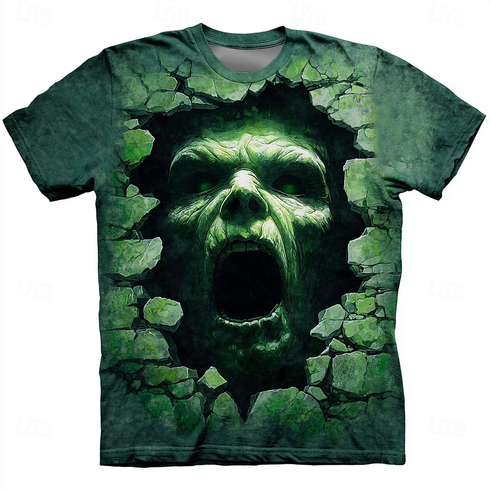 Halloween Pánské 3D tisk Zombie 3D Tričko Krátký rukáv tričko 3D tisk Tričkový Košile Přehnaný Designové Horor Párty ulice Dovolená Zelená 1# Zelená 2# Zelená 3# Léto Jaro Celý rok Oblečení S M L XL 2025 - $20.99 –P5