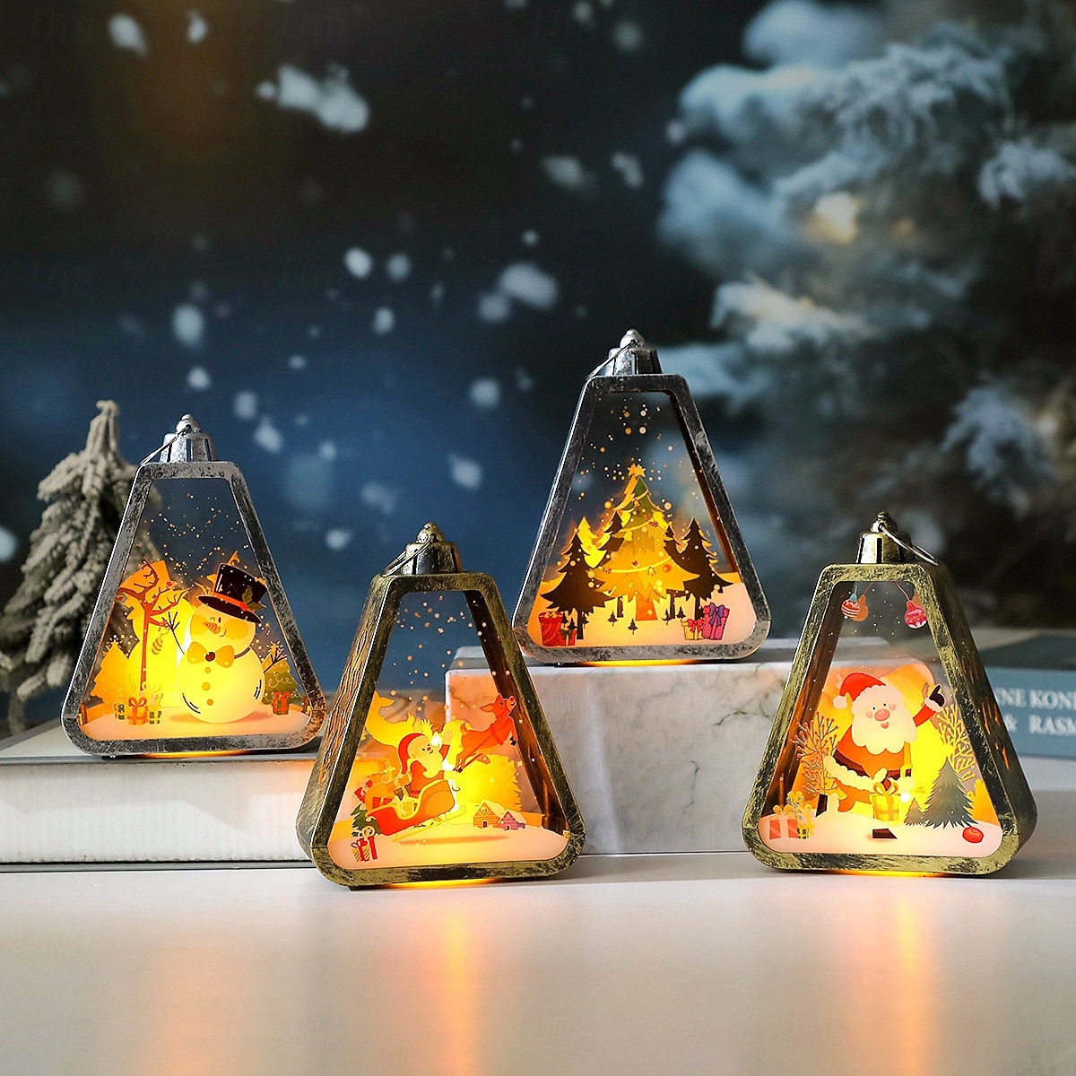 1 kpl 13 * 10 cm jouluinen led-elektroninen kynttilä retro-tuulivalo riippuva lyhty sisä- ja ulkokäyttöön kokoontumispöytäilmakehä koristevalo pieni lehtivalo ag10 * 3 paristoa 2025 - $3.49 –P15