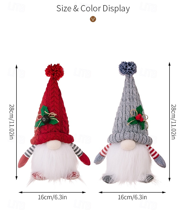 2 Pack Christmas Plush Gnomes Decoration Lighted Handmade Mini gnome Scandinavian, Light Up Swedish Tomte Elf Holiday Present, Battery Operated Xmas Gifts 2025 - $19.49 –P2