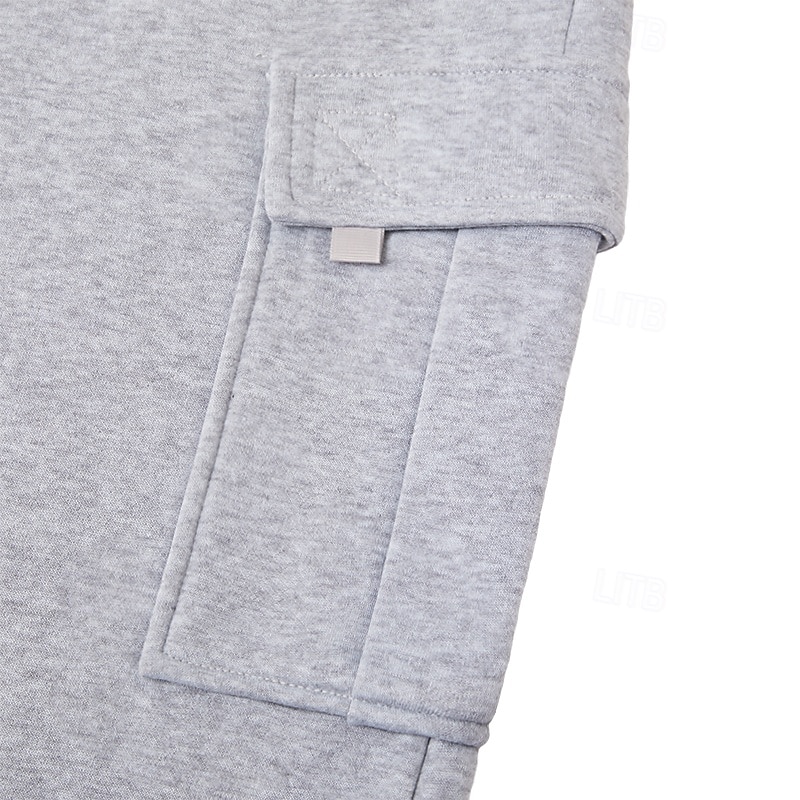 Men's Cargo Sweatpants Sweatpants Fleece Pants Joggers Trousers Drawstring Elastic Waist Multi Pocket Solid Color Windproof Outdoor Full Length Daily Streetwear Fashion Classic Style Loose Fit Black 2026 - €21.99 –P7