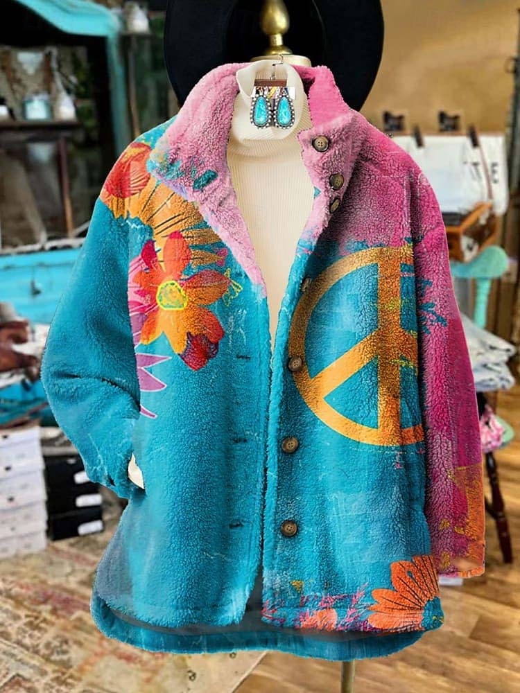 Mujer Chaqueta de lana Chaqueta casual Cómodo Transpirable Bolsillo Estampado Casual Floral Vacaciones Calle Casual Ropa Cotidiana Cremallera Regular Cuello Vuelto Ajuste regular Manga Larga Ropa de 2026 - $43.99 –P3
