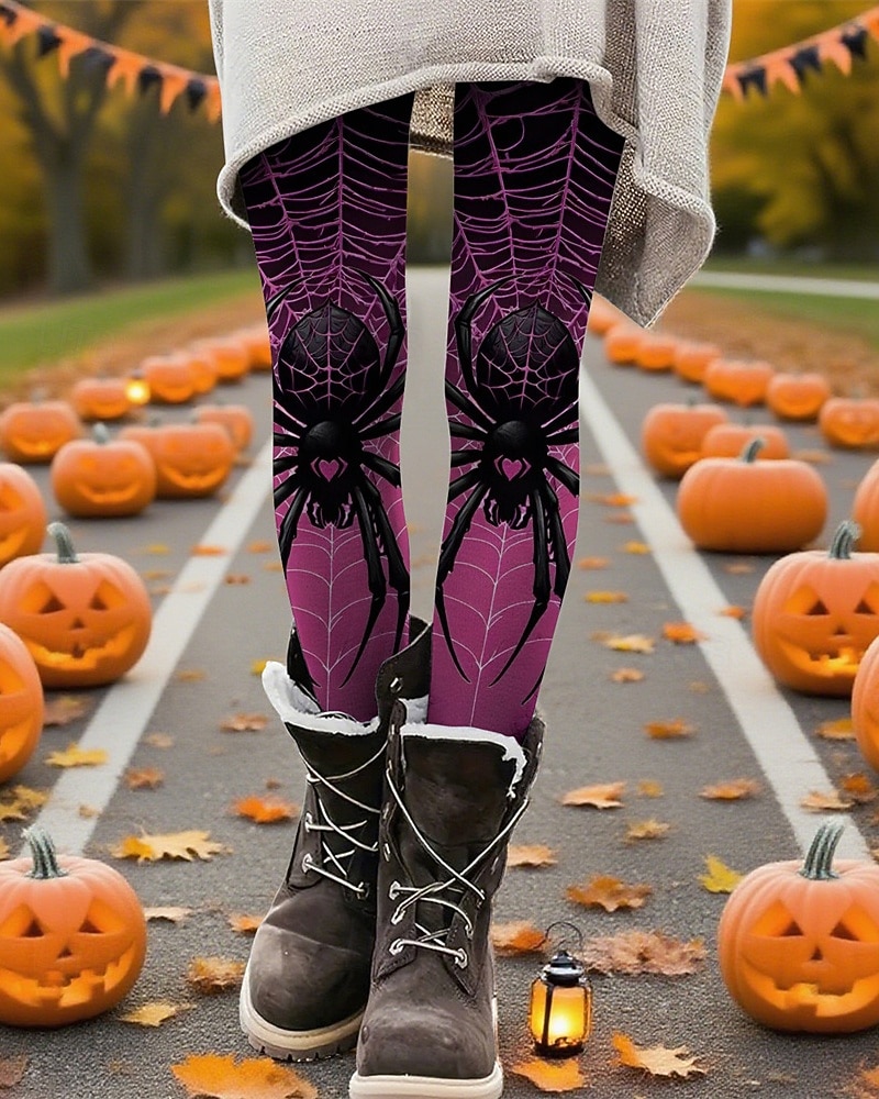 Női Nadrágok Leggingek Kényelmes leggings Utcai sikk Alkalmi Teljes hossz Magas derékPantsMindszentek napja Grafikai nyomatok Rugalmas derék Nyomtatott Lélegzési képesség Kényelmes Nyúlós Vakáci 2025 - $24.99 –P1