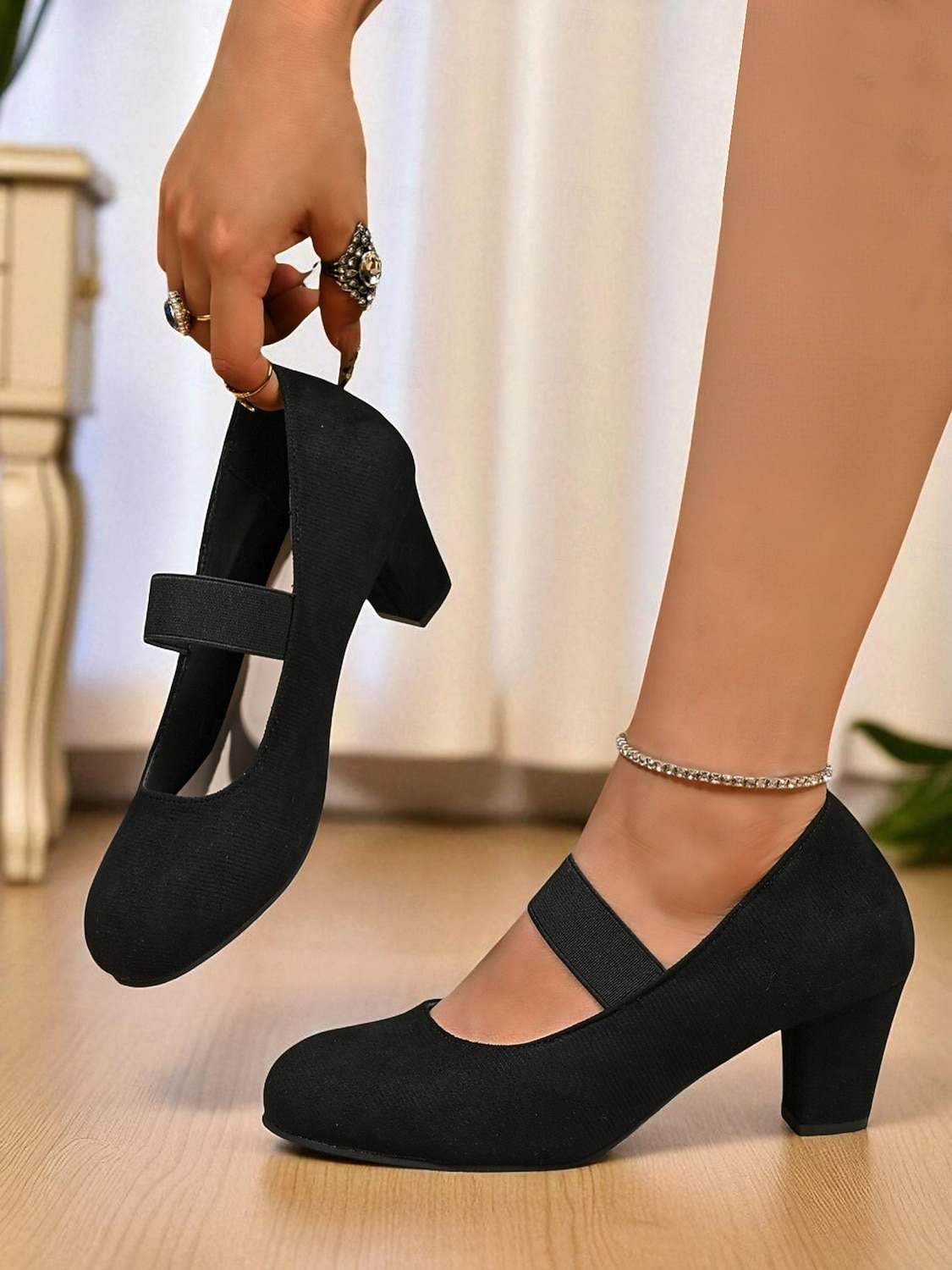 Escarpins Mary Jane à talon carré et imprimé léopard pour femme – style rétro années 70, avec bride élastique, pour un look streetwear quotidien et décontracté au bureau. de 2025 ? $29.99 –P6