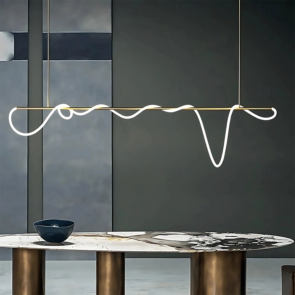 LED závěsné světlo, styl note, severský design, moderní, jednoduché, americké světlo, luxusní, barové osvětlení, kreativní, síťované, dlouhé, obývací pokoj, restaurace, lampy 2026 - $349.99 –P2