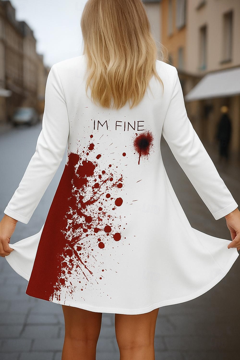 Cape d'Halloween pour femme, séchage rapide, tricot léger, actif, exagéré, 3D, sanglant, décontracté, long, sans col, coupe régulière, manches longues, vêtements d'extérieur, blanc, rouge, automne de 2025 ? $23.99 –P2