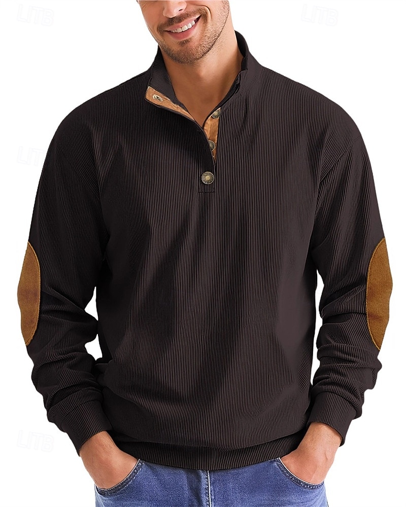 Homens Moletom Preto Verde Claro Verde Tropa Azul Marinha Azul Henley Bloco de cor Patchwork Desportos e Ar livre Diário Feriado Poliéster Roupa de rua Básico Casual Primavera Outono Roupa Moletons de 2025 por $24.99 –P18