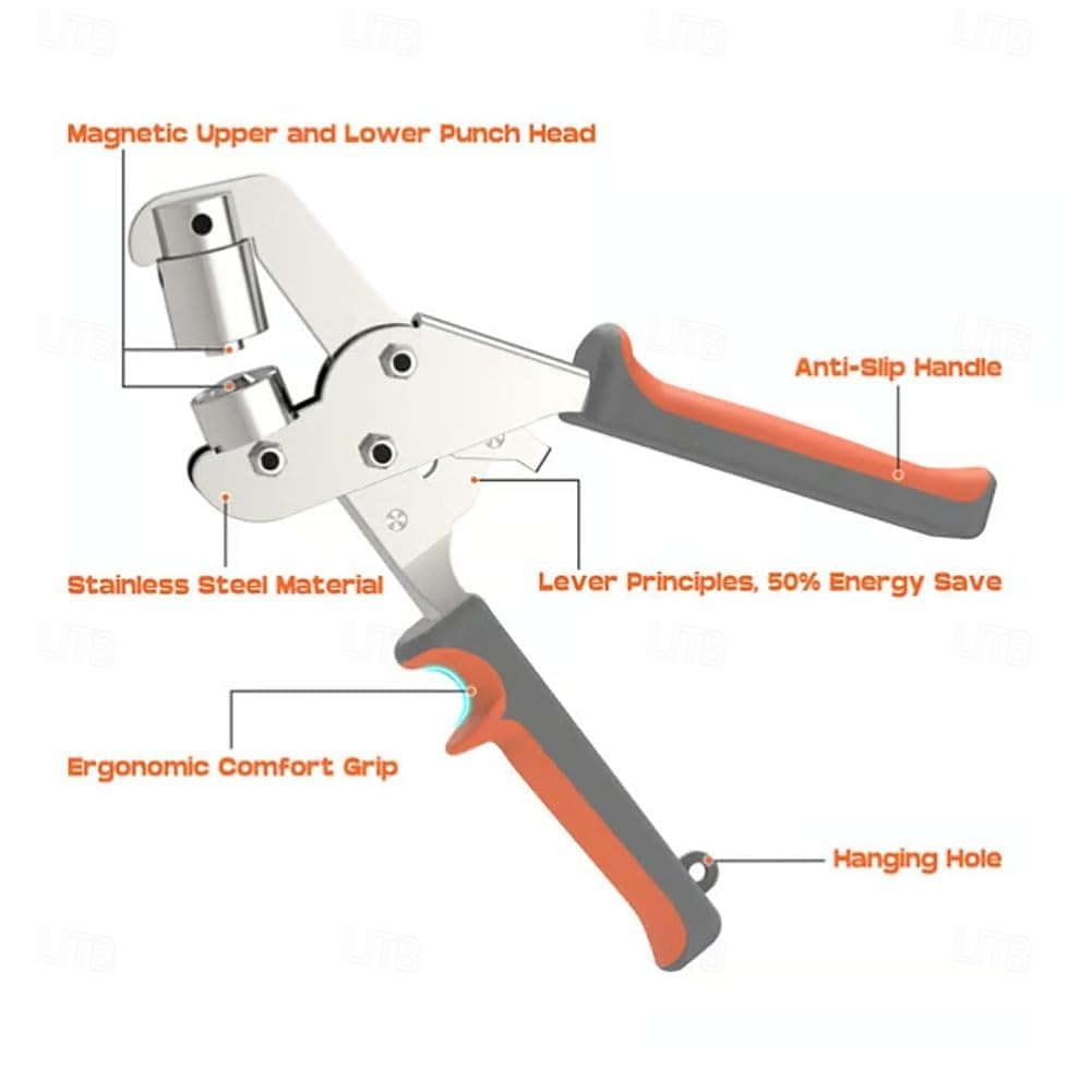 Hochleistungs-Werkzeugsatz für professionelle Ösen, 3/8 Zoll 10 mm Hand-Ösensatz, DIY-Handlocher-Ösensatz mit 200/500 Ösenschnallen, Installationswerkzeuge für Metall-Luftlochnieten 2025 - $29.99 –P5