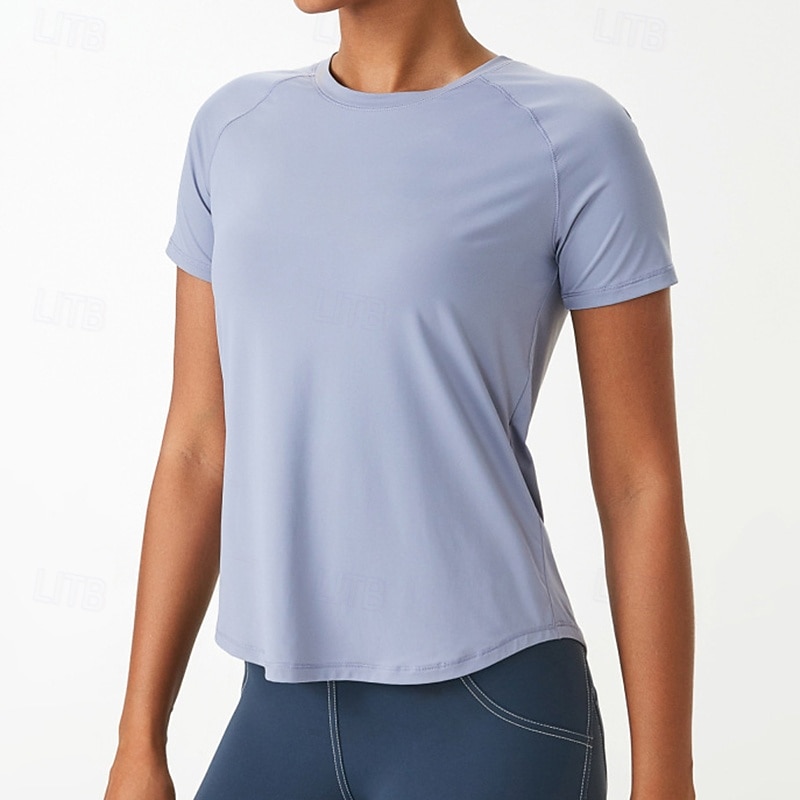 Dámské Jednobarevné Gymnastická košile Koşu Tişörtü Léto Jaro Podzim Síťka Krátký rukáv Oblečení na atletiku Rychleschnoucí Yumuşak Ter Emen Tělocvična Běh Cvičení Černá Světlá růžová Modrá sportovn 2026 - $64.99 –P5