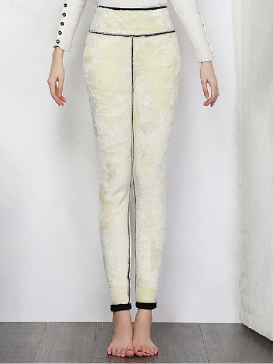 Mulheres Calças de lã Leggings Roupa de rua Básico Casual Comprimento total Cintura Alta Tecido Corte alto Confortável Macio Com Stretch Casa Diário Preto Cinzento Primavera Outono Inverno Magro de 2025 por $11.99 –P4