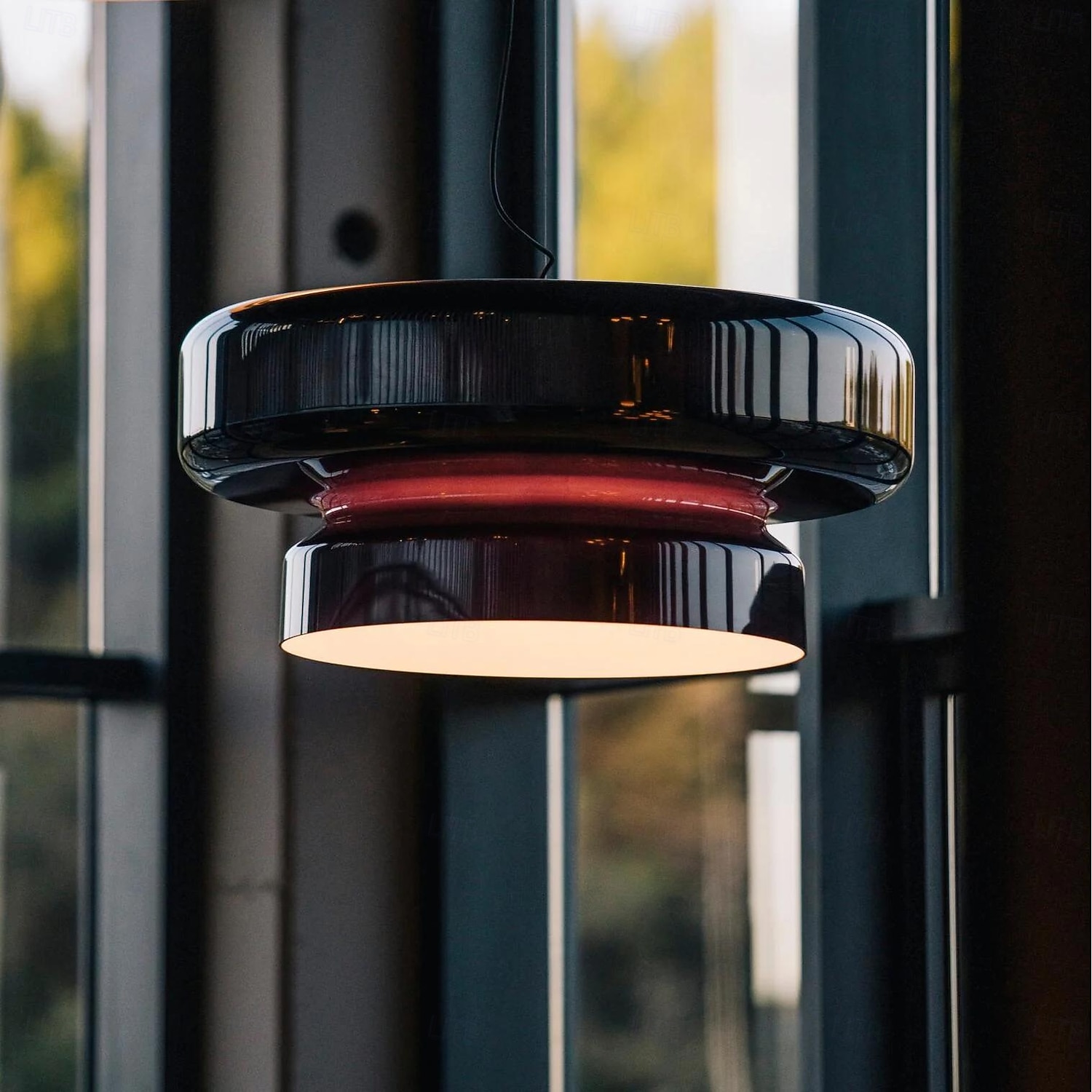 led κρεμαστό φωτιστικό 36cm γυάλινο πολυέλαιο μονής κεφαλής οροφής για σοφίτα μπαρ σαλόνι τραπεζαρία ζεστό λευκό 110-240v 2025 - $249.99 –P8