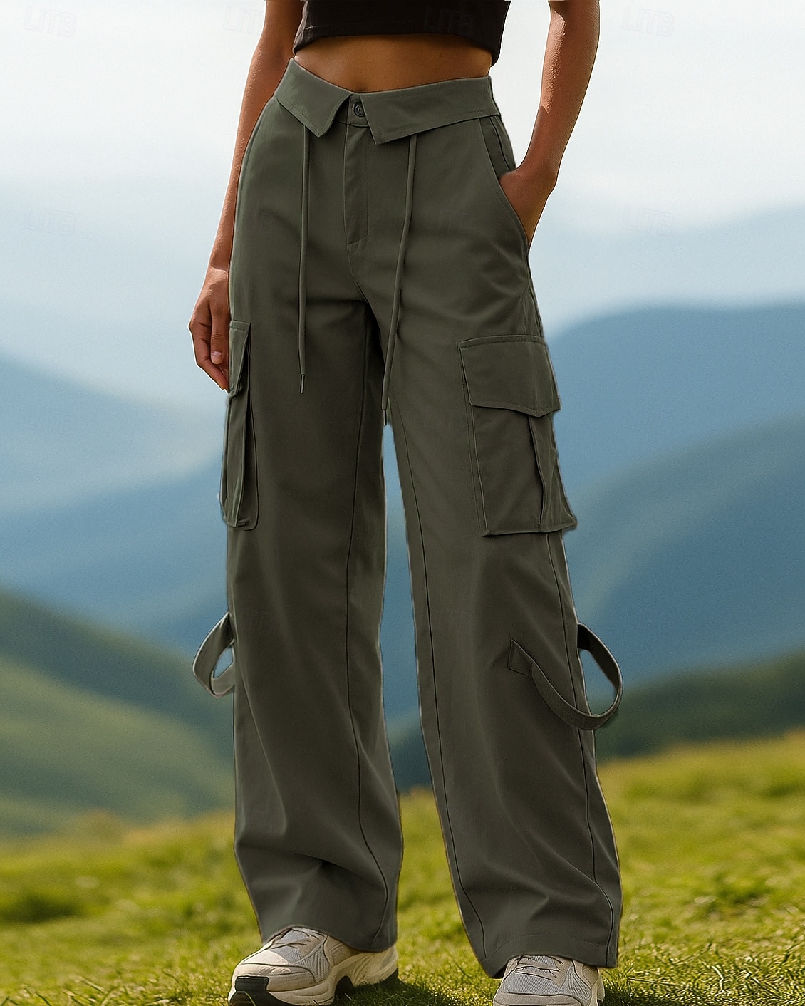 Damskie Spodnie cargo Spodnie turystyczne spodnie turystyczne Wiosna Jesień Na wolnym powietrzu Regularny Odporność na wiatr Szybkie wysychanie Oddychający Spodnie Ściągana na sznurek Kieszeń Czarny 2026 - $31.99 –P4