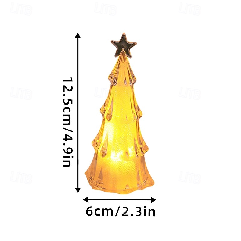 1 Pc 12.5 * 6CM Christmas Acrylic LED with Light Christmas Tree Night Light Indoor and Outdoor Party Desktop Decoration Ornament Light Colorful Warm Light AG10 * 3 Batteries 2025 - CAD $3.99 –P5