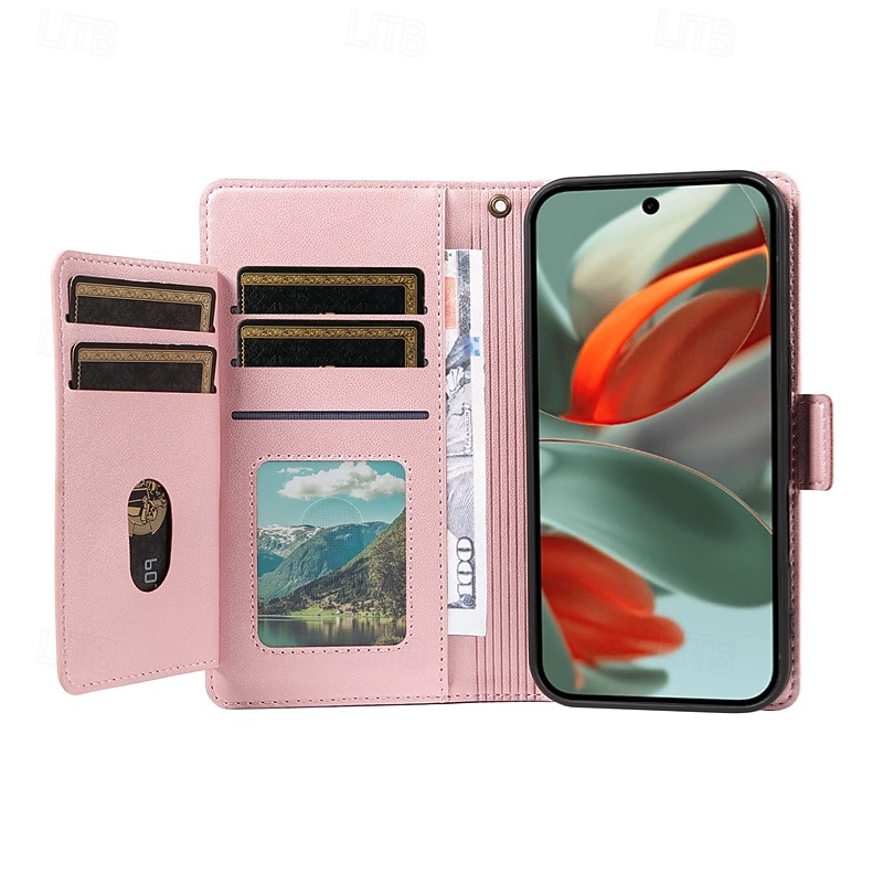 هاتف غطاء من أجل غوغل بيكسل 9 برو اكس ال Pixel 8 Pro Pixel 7 Pro Pixel 6 حافظة بطاقة المحفظة حماية كاملة للجسم مع الحبل ضد الصدمات مكتب  /  الأعمال جلد PU 2025 - $19.99 –P7