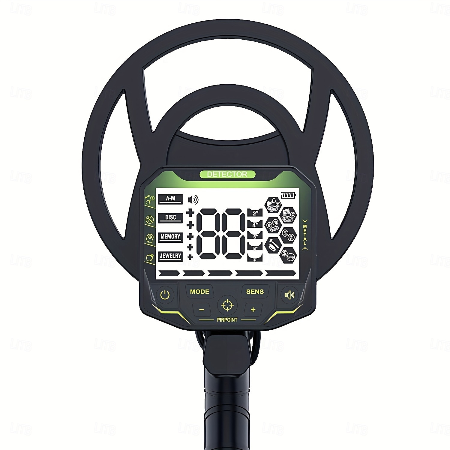detector de metais profissional com bobina de 10" - posicionamento preciso e de alta definição para moedas &metais, display lcd, painel de controle ajustável (bateria não incluída) de 2025 por $604.39 –P9