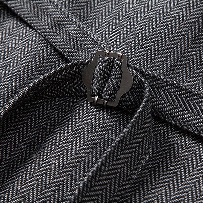 Herren Weste Gilet Urlaub Party Geschäft Mode Lässig Frühling Herbst Tasche Knöpfe Polyester Bequem Karomuster Streifen Einreihig Ein-Knopf Stehkragen Normale Passform Wein Marineblau Dunkelgray 2026 - $35.99 –P20