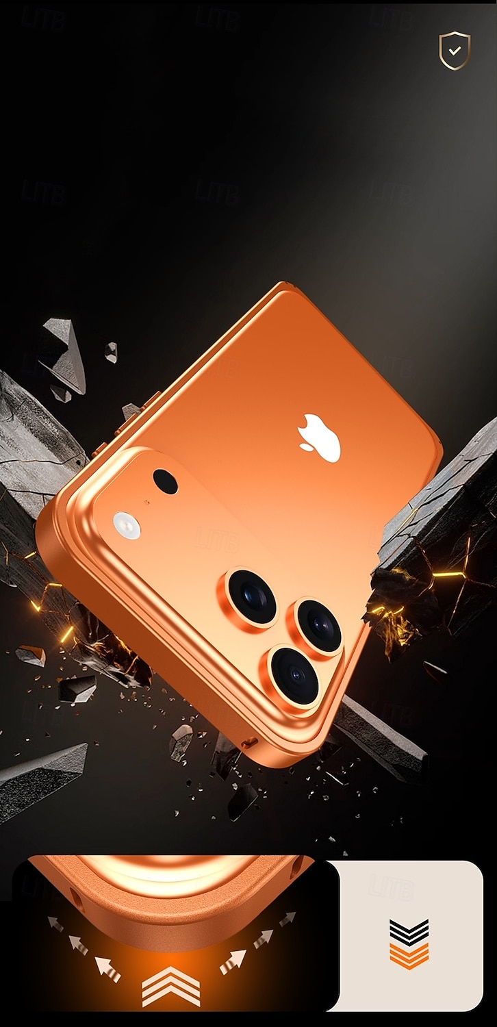 телефон Кейс для Назначение iPhone 17 Pro Max 17 Air 17 Противоударная рамка Защита от удара Ретро Металл 2025 - $12.99 –P5