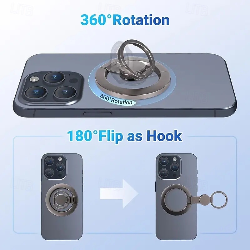 2025年 磁気電話グリップ、ジャイロスコープ電話リングホルダーグリップ、ハンドヘルド電話指サポートスタンド、デスクトップ電話スタンドに最適  コレクション – $15.99 –P2