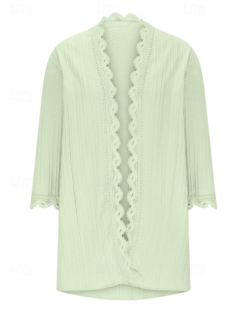 Damskie Sweter Sweter rozpinany Moda miejska Codzienny Jednokolorowe W serek Dzianiny Rękaw 3/4 Zwykłe topy Robić na drutach Święto Wyjściowe Weekend Czerwone wino Czarny Wiosna Jesień 2026 - $10.99 –P15