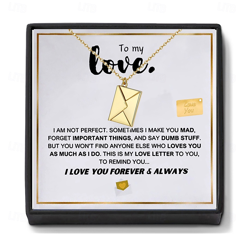 To My Love Necklace, Christmas Gift for Couple Romantic Jewelry with Message Card Box, Anniversary Present, Valentine Day Gift for Girlfriend, Boyfriend, Husband, Wife 2026 - $25.64 –P1