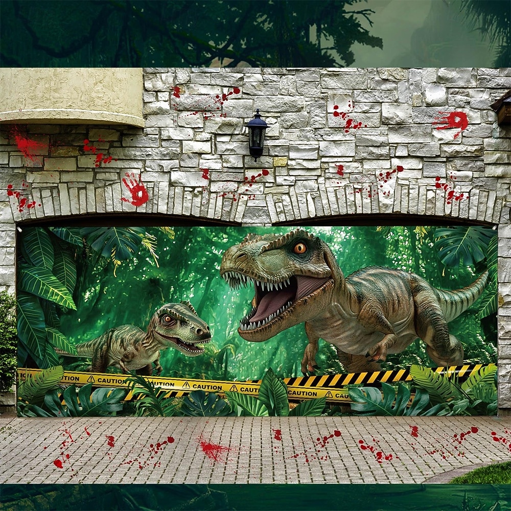 Couverture de porte de garage Grande suspension Dinosaure 3D Punk gothique sombre Soirée Outdoor Arrière-plans de prise de vue Yard Maison hantée Décoration d'intérieur de 2026 ? $29.99 –P1