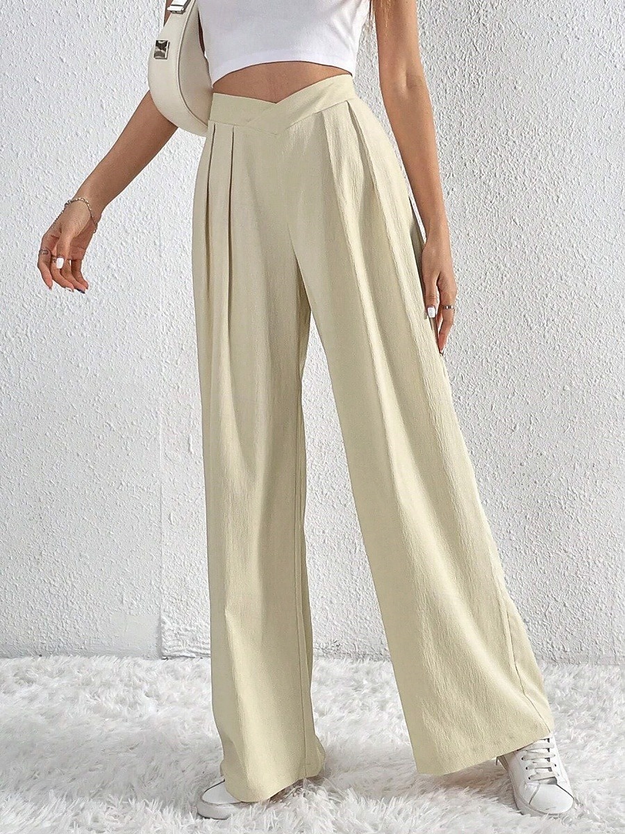 Per donna Gamba larga Pantaloni Streetwear Casual Lungo Vita Alta Semplice Traspirabilità Morbido Micro-elastico Vacanza Streetwear Abbigliamento quotidiano Nero Rosa Blu chiaro Albicocca Autunno del 2025 a $26.99 –P4