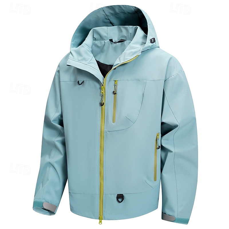 Per uomo Giacca da Esterno Impermeabile Giacca da Escursionismo Vacanza Quotidiano Impermeabile Antivento Tasca Autunno Inverno Semplice Moda Classico Con Cappuccio Regolare Nero Verde chiaro Azzurro del 2025 a CAD $40.48 –P2