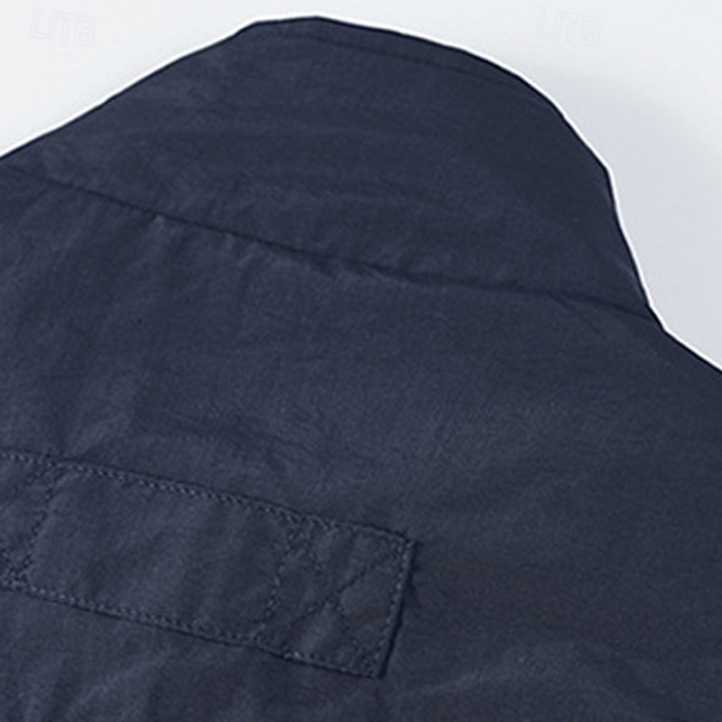 Homens colete ao ar livre Colete colete de pesca Ao ar livre Diário Moda Casual Primavera Outono Bolsos Poliéster Confortável Tecido Zíper Colarinho Chinês Normal Preto Laranja Cáqui Verde Tropa de 2026 por $31.99 –P7
