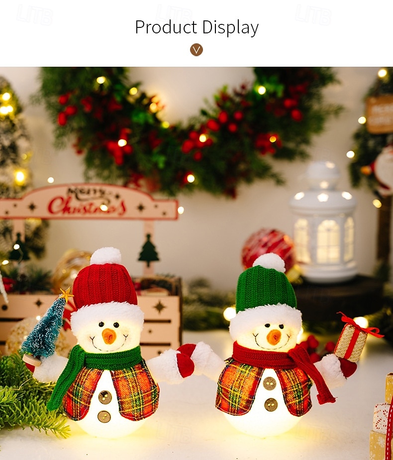Christmas LED luminous snowman figurine indoor bedroom living room dining room study desk decoration light 8.27Inch 2025 - CAD $11.99 –P8
