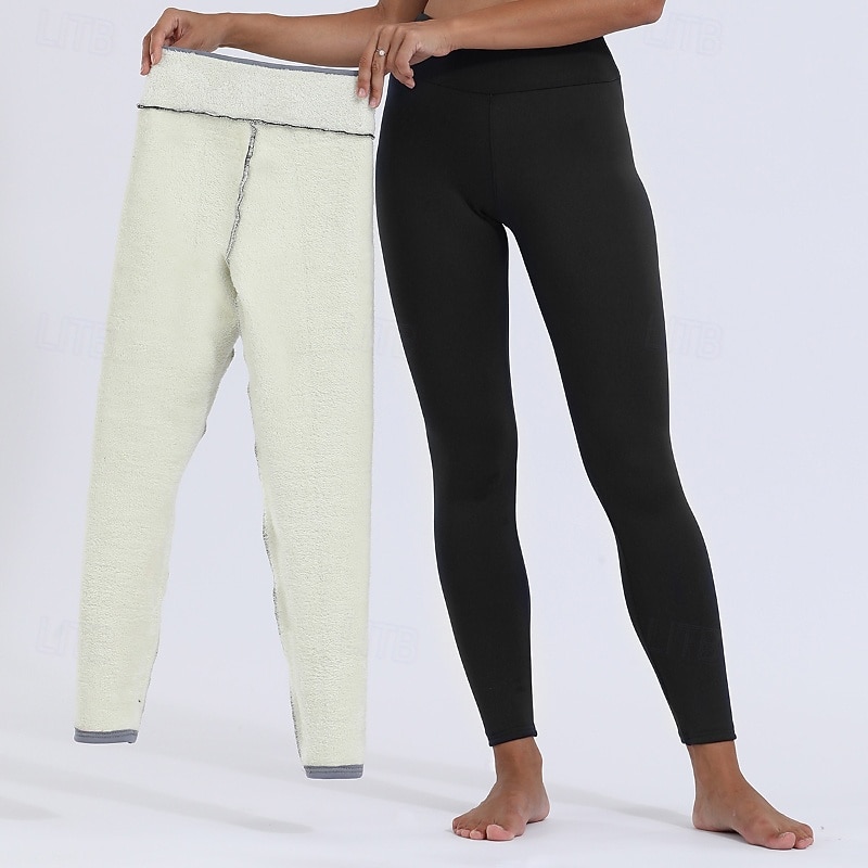 Per donna Leggings Fodera in pile accogliente Casual Lunghezza intera Misura del girovita medio Semplice Elastico in vita Calore Termico Elasticizzato Vacanza Streetwear Casual Rosso violaceo Grigio del 2025 a $22.99 –P2