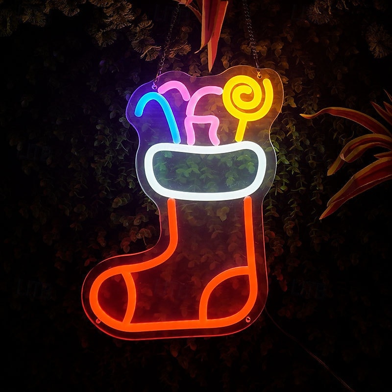 1 Pc Christmas acrylic neon wall light indoor wall Santa Claus Christmas tree snowman reindeer party atmosphere decoration light night light Usb power supply dimmable 2025 - CAD $32.99 –P12