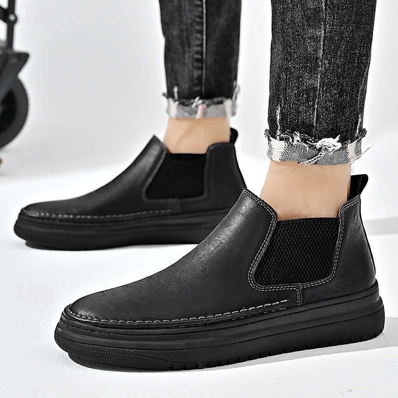 Baskets Chelsea grises à enfiler pour homme – Mocassins décontractés à tige basse avec empiècements latéraux élastiques pour un usage quotidien, les déplacements et les tenues décontractées de 2025 ? $54.99 –P14