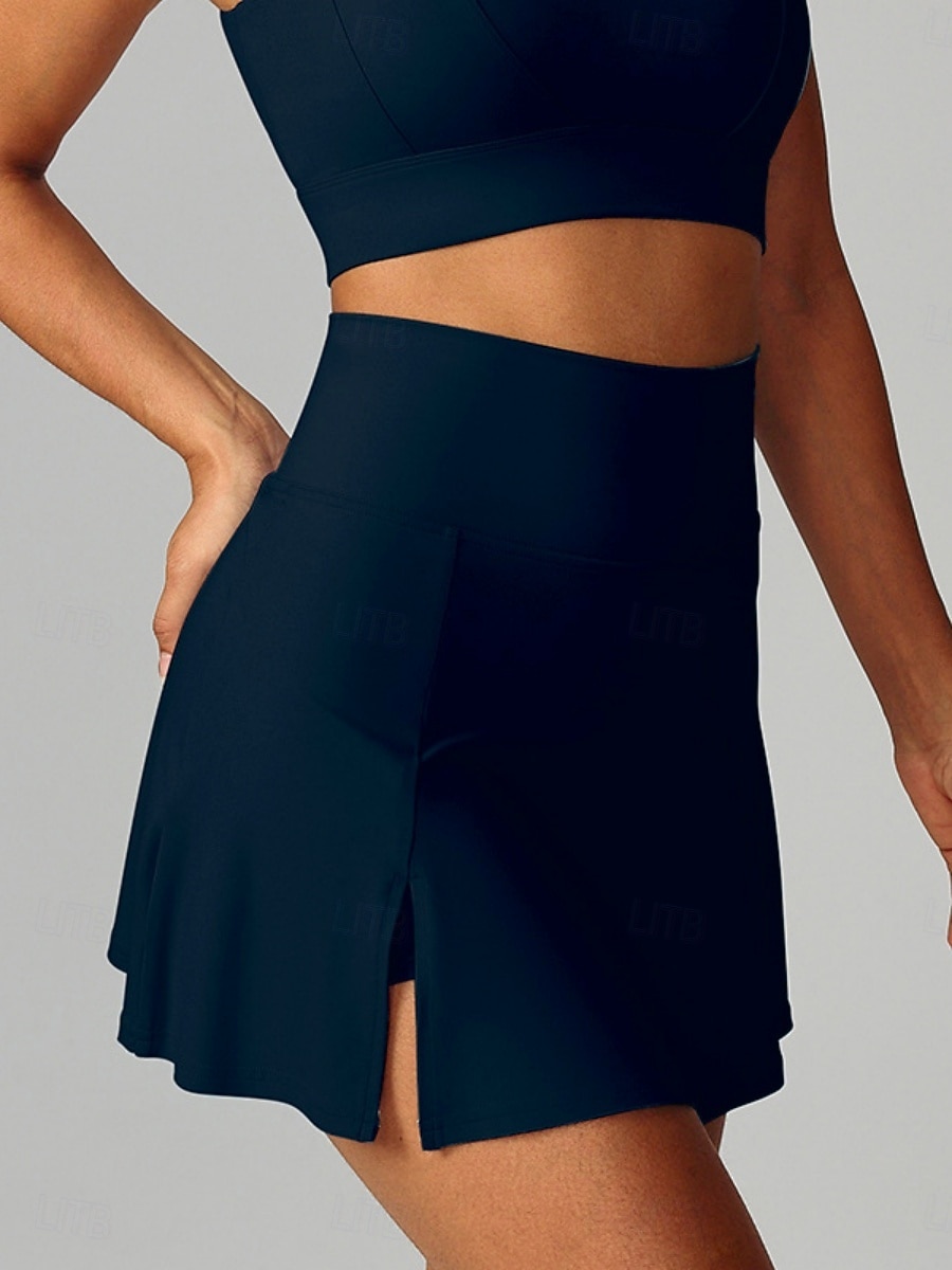 Dame الالتفاف A-linje Mote Fritid Mini Høy Midje Skjørt عادي 2 i 1 Elastisk Sport & Utendørs Daglig Svart Hvit Rosa Blå Sommer Polyester 2025 - $31.99 –P4