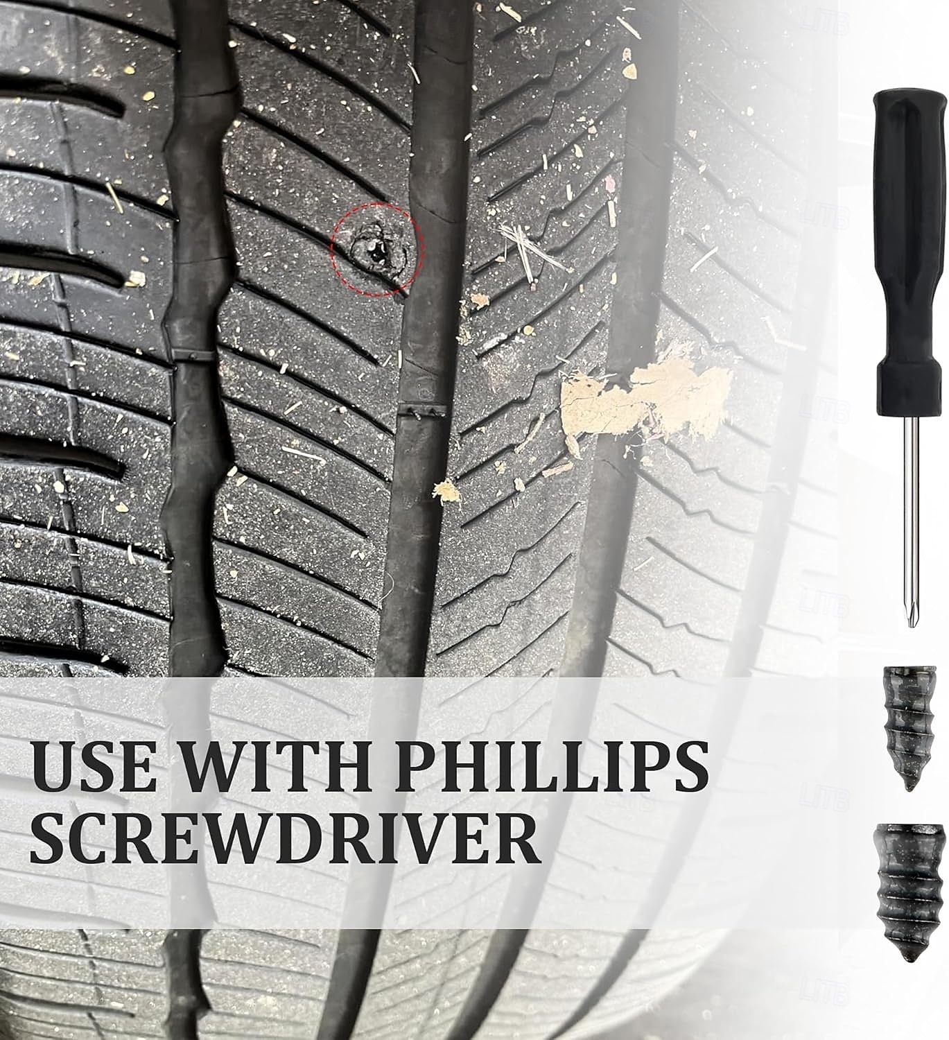 100 db gumiabroncs javító gumiszeg, gumiabroncs javító gumicsavarok fekete színben, gumiabroncs csavardugó, gyorsszerszám önkiszolgáló gumiabroncs javító szeg autó motorkerékpár gumiabroncshoz, 2025 - $19.99 –P9