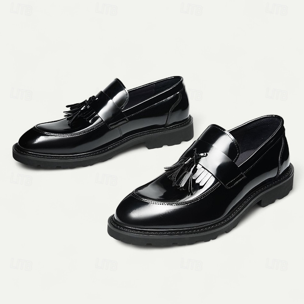 נעלי לוקס שחורות לגברים עם ציציות, נעלי עסקים קלאסיות, ללבישה במשרד, מסיבות ואירועים חצי רשמיים 2026 - €108.99 –P2