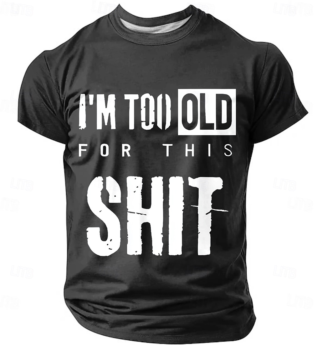 Voor heren Grappig jargon T-shirt Korte mouw T-shirt 3D-afdrukken Strakke ronde hals Overhemd Modieus Dagelijks Straat Dagelijks Zwart Rood blauw Zomer Lente Kleding S M L XL XXL XXXL 2025 - $17.99 –P4