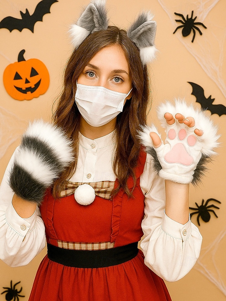 Mănuși de Halloween pentru femei cu gheare de pluș pentru costume de Halloween – accesorii pentru petreceri, cosplay și evenimente tematice 2026 - $18.99 –P1