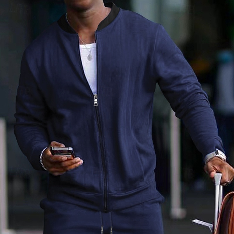 Per uomo Giacca Leggera Giacca Casual Vacanza Quotidiano Traspirante Tasca Primavera Autunno Blocco di colori Moda Classico Collo alla coreana Regolare Nero Giallo Rosso Blu marino Blu reale Giacca del 2026 a $24.99 –P12