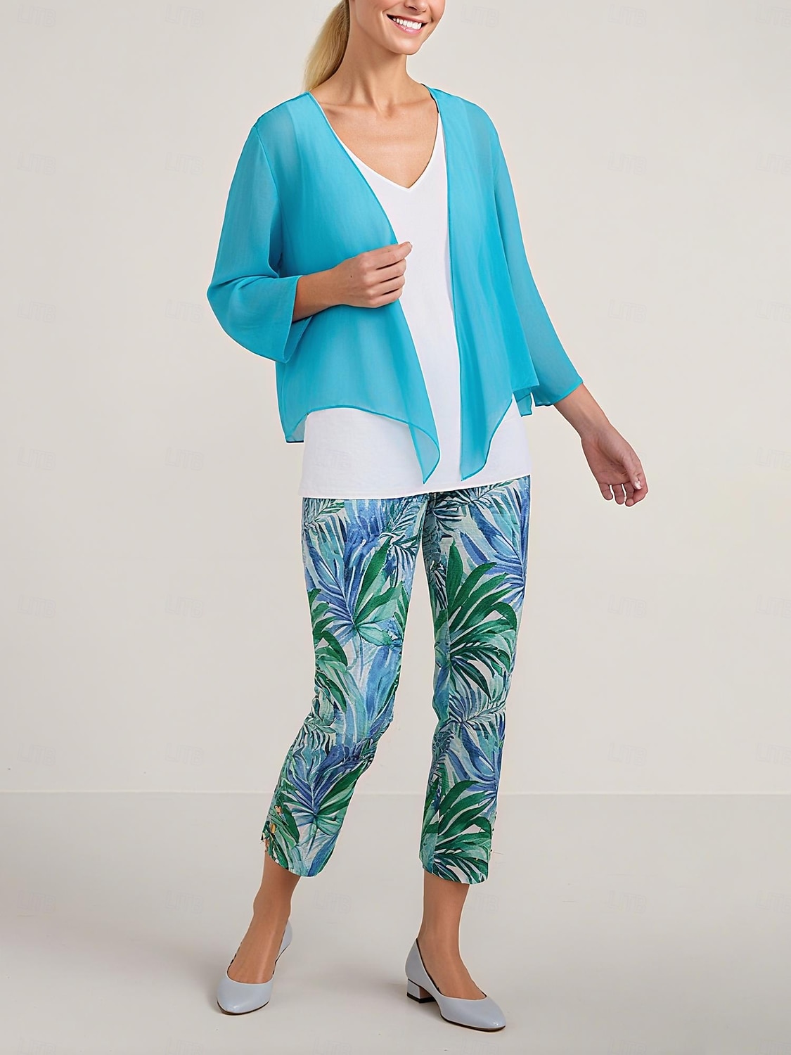 Haut en soie pour femme, style décontracté, noué sur une robe, débardeur, manches 3/4, tenue décontractée de 2025 ? $51.99 –P1