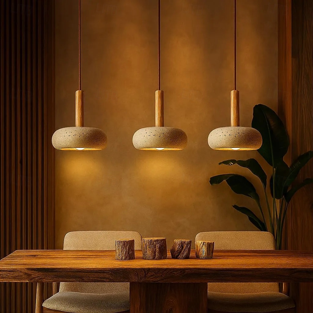 led taklampa 15 cm 1-ljus 3-ljus 3 ljus färg pendel lanterndesign taklampa trä geometrisk vintage vardagsrum sovrum matsal 110-240v 2026 - $151.99 –P3